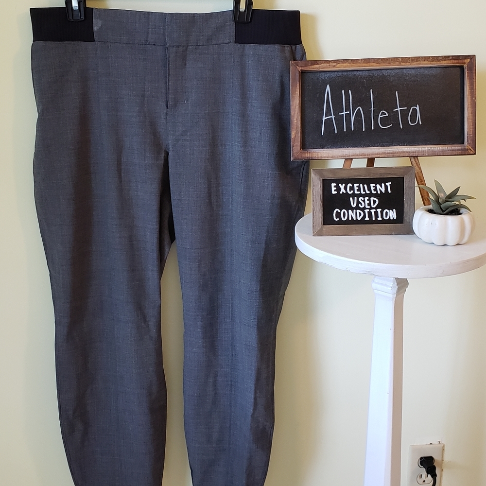 Athleta Gray & Black Ponte Track Pants